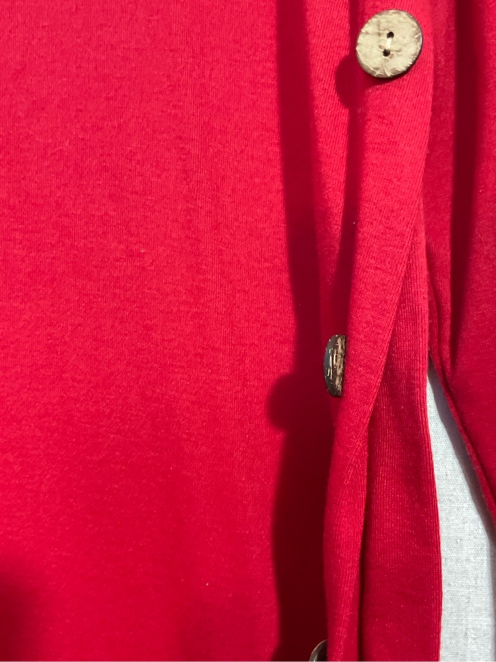 RED asymmetrical  tunic top with side Buttons  – medium/ large A++ - Picture 5 of 5